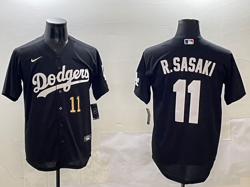 Men Los Angeles Dodgers 11 R.Sasaki Black Game 2025 Nike MLB Jersey style 4